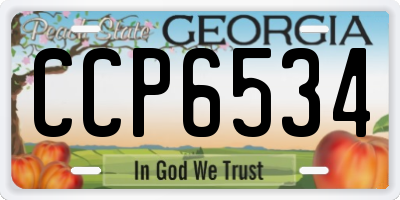 GA license plate CCP6534