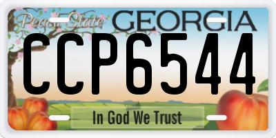 GA license plate CCP6544