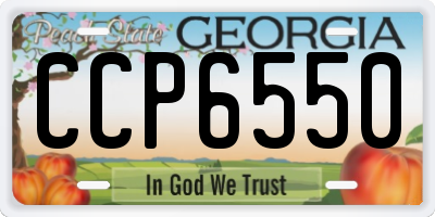 GA license plate CCP6550