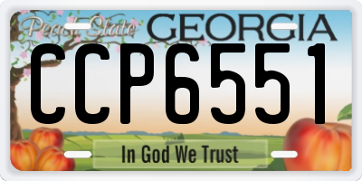 GA license plate CCP6551