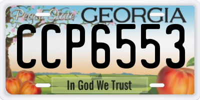 GA license plate CCP6553