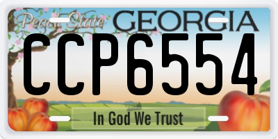 GA license plate CCP6554