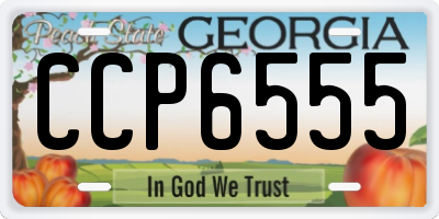 GA license plate CCP6555