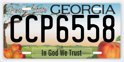 GA license plate CCP6558