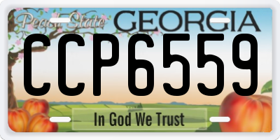 GA license plate CCP6559