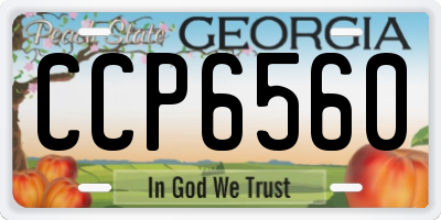 GA license plate CCP6560