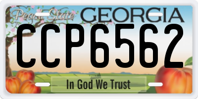 GA license plate CCP6562