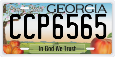 GA license plate CCP6565