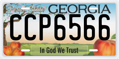 GA license plate CCP6566