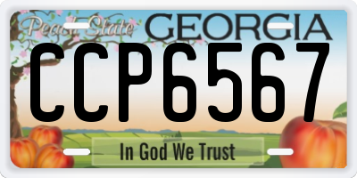 GA license plate CCP6567