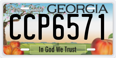 GA license plate CCP6571