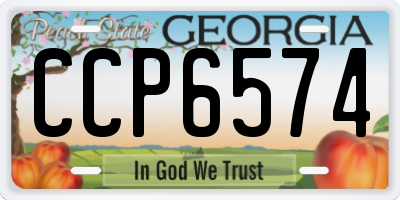 GA license plate CCP6574