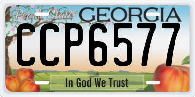 GA license plate CCP6577