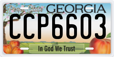 GA license plate CCP6603