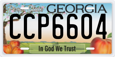 GA license plate CCP6604