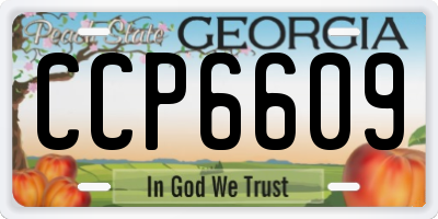 GA license plate CCP6609