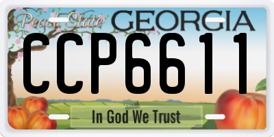 GA license plate CCP6611