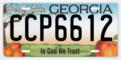 GA license plate CCP6612