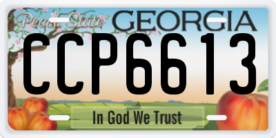 GA license plate CCP6613