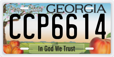 GA license plate CCP6614