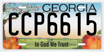 GA license plate CCP6615