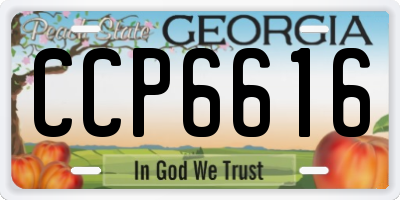 GA license plate CCP6616