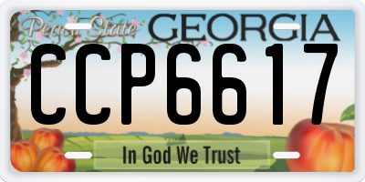 GA license plate CCP6617