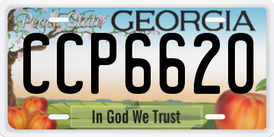 GA license plate CCP6620