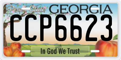 GA license plate CCP6623