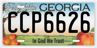 GA license plate CCP6626