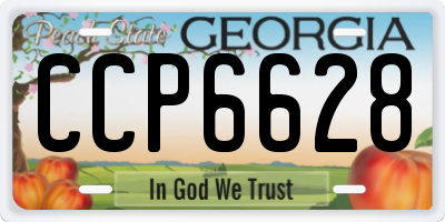 GA license plate CCP6628