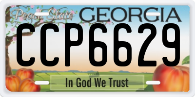 GA license plate CCP6629