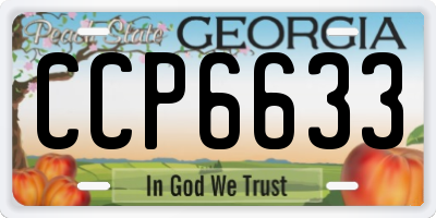 GA license plate CCP6633