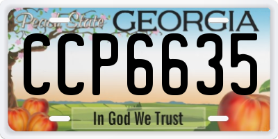 GA license plate CCP6635