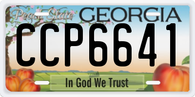 GA license plate CCP6641