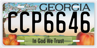 GA license plate CCP6646