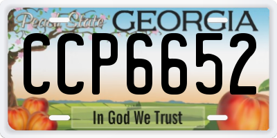 GA license plate CCP6652