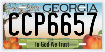 GA license plate CCP6657