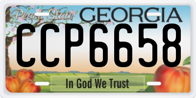 GA license plate CCP6658