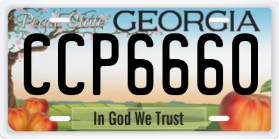 GA license plate CCP6660