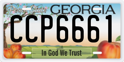 GA license plate CCP6661