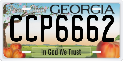 GA license plate CCP6662
