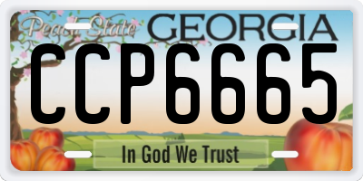 GA license plate CCP6665