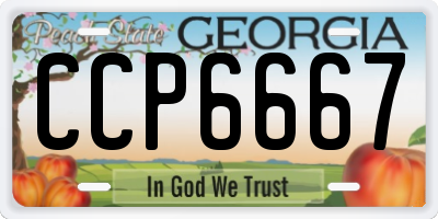 GA license plate CCP6667