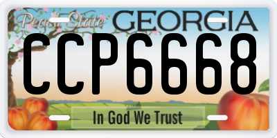 GA license plate CCP6668