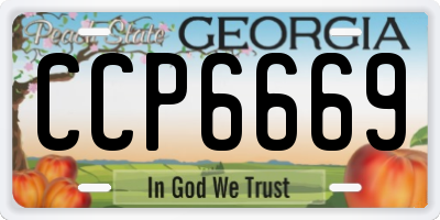GA license plate CCP6669
