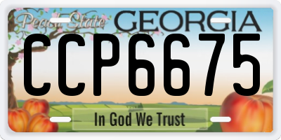 GA license plate CCP6675