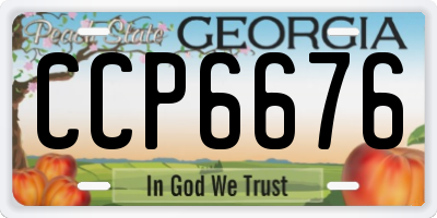 GA license plate CCP6676