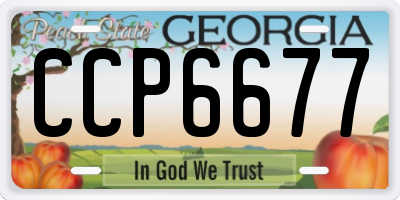 GA license plate CCP6677