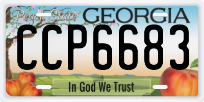 GA license plate CCP6683